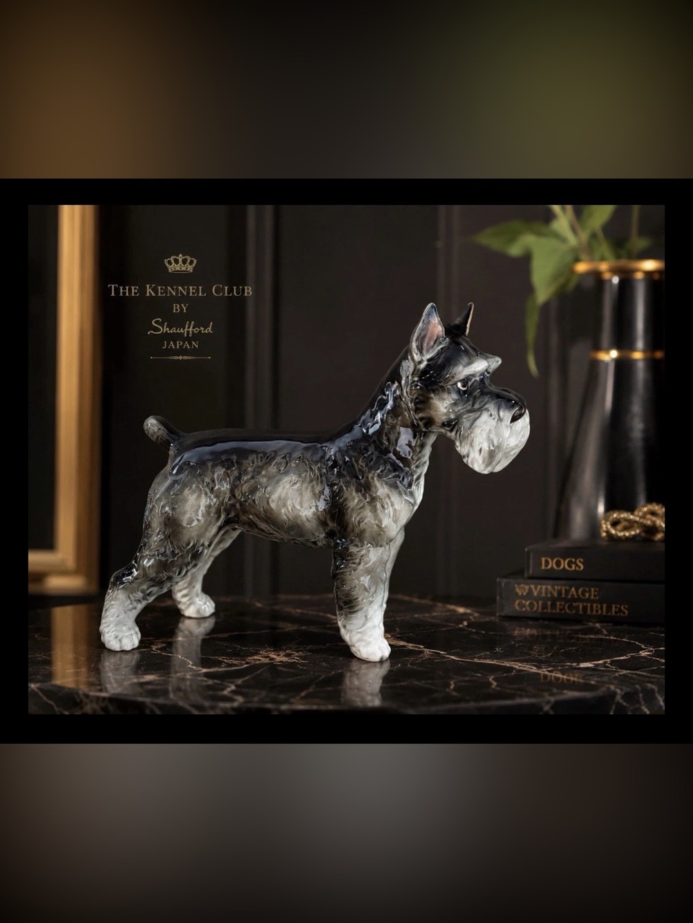 Vtg Shafford Japan Schnauzer Figurine The Kennel Club Large Ceramic Dog Statue